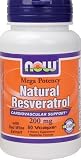 Natural Resveratrol (Mega Potency) 200 mg - 60 Vcaps- NOW FOODS
