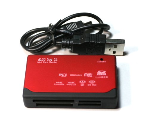 High Speed Transmission USB 2.0 Mini Card Reader Writer(Red)