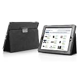 TeckNet® iPad 3 & iPad 2 Housse en cuir pour Apple iPad 3 & iPad 2, avec rabat/stand de positionnement, support et le sort de veille - Noir