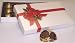 Scott's Cakes 1 Pound Dark Chocolate Covered Caramels in a Ribbon-n-Holly Box