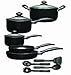 Gibson Cuisine Select Portilla 12-Piece Cookware Set, Black