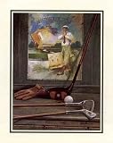 History of Golf, Sporting Equipment Art Poster Print by Dick Stefanich, 16x20