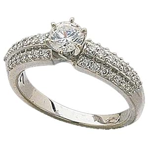 Cherished Slender Diamond Engagement Ring (Center stone is not included)