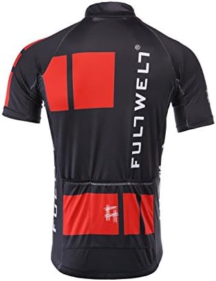 Fabilion Men's 3D Padded Bicycle Cycling Short Sleeves Jersey T-shirt Red/Black XXXL