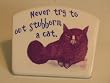 Never Try to Out Stubborn a Cat Refrigerator Magnet