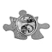 PinMart Shiny Silver Autism Puzzle Piece 7/8