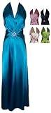Rhinestone Pin Satin Satin Halter Gown Bridesmaid Prom Dress
