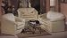 IVORY LEATHER MATCH PLUSH SOFA SET - Sofa, Loveseat and Chair