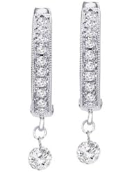 14K White Gold Diamond Dashing Diamonds Earrings
