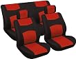 NEW CAR SEAT COVER SET 6PCS RED / BLACK