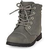 THE CHILDREN'S PLACE(ザ・チルドレンズプレイス) レースアップジンジャーコンバットブーツ グレー シューズ 17cm【並行輸入】