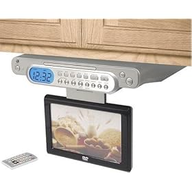 GPX KCLD8886DT Under Cabinet 8.1 inch Cable-ready LCD TV, DVD Player with Remote Control