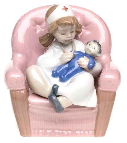 Nao Playing Nurse Porcelain Figurine