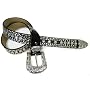 Western Rhinestone Silver Studded Genuine Leather Belt
