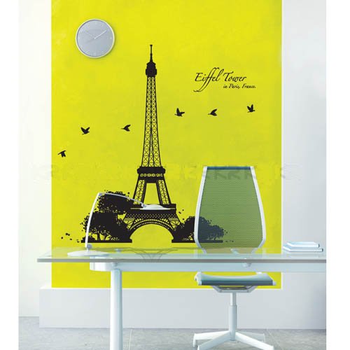 Easy Instant Decoration Wall Sticker Decal - Eiffel Tower Silhouette