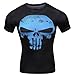 Red Plume® Men's Compression Sport Shirt,Punisher Short Sleeve Running T-shirt (L bust 90cm/35