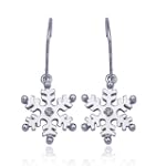 Sterling Silver Diamond-Accent Snowflake Earrings