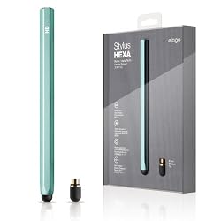 elago Stylus Hexa for iPhone 5/4S/3GS, iPad and Galaxy -World First Replaceable Tip (Extra Rubber Tip included) - Coral Blue