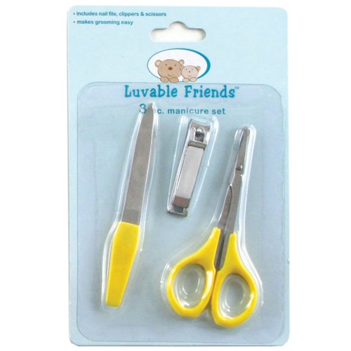 Luvable Friends 3 Piece Manicure Set, Yellow