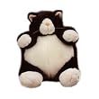 PLUMPEE BLACK AND WHITE CAT PLUSH TOY 9" HIGH
