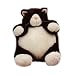 PLUMPEE BLACK AND WHITE CAT PLUSH TOY 9" HIGH