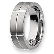 Grooved Brushed and Polished Tungsten Carbide Ring (8.0 mm) - Sizes 7-13