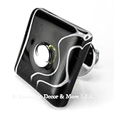 Black Square Glass Cabinet Knobs, Drawer Pulls & Handles Set/6pc~ T34 Contemporary Black With White Swirl Square Glass Knob With Chrome Hardware for Dressers, Cabinets & Vanity Black Square Glass Cabinet Knobs, Drawer Pulls & Handles Set/6pc~ T34 Contemporary Black With White Swirl Square Glass Knob With Chrome Hardware for Dressers, Cabinets & Vanity