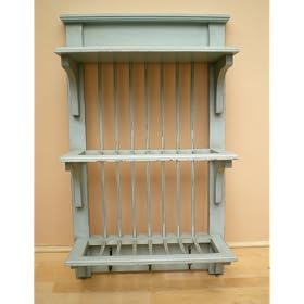 Shabby Chic Duck Egg Blue Kitchen Wall Plate Rack FREE DELIVERY