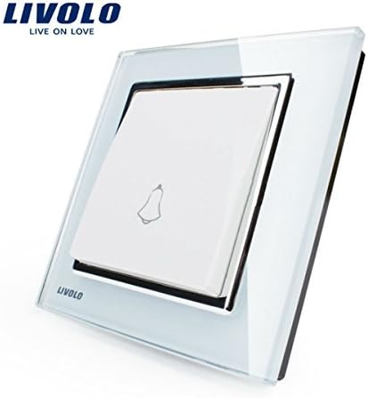 Livolo White Crystal Glass Doorbell Switch Wall Push Button Switch by WDS Light Switches