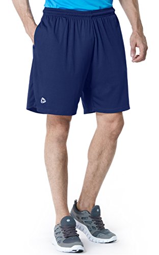 TM-MTP07-NVY_X-Large j-2XL Tesla Men's Lightweight HyperDri Running Shorts With Pockets MTP07