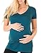 Caramel Cantina 2 Pack Lightweight Maternity V-Necks (X-Large, Plum/D.Teal)