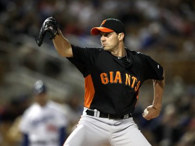 San Francisco Giants v Los Angeles Dodgers, GLENDALE, AZ - MARCH 04: Barry Zito Photographic Poster Print by Christian Petersen, 9x12
