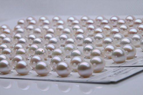 AAA Round Freshwater Cultured Pearl Beads in Matched Pairs for Earrings (White, 0.8mm Half Drilled), Sold By 1 Pair for Each Unit