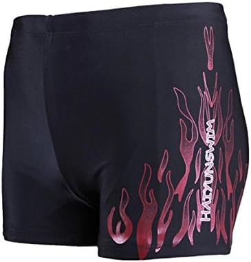 Haiyun Men's Breathable High Elasticity Boxer Swimming Trunks Swim Briefs (Black, XXXL)