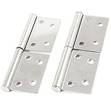 2 Pcs 4" Metal Rotation Door Lift Off Butt Hinge Silver Tone