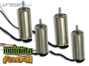 4 Replacement Main Drive Motors (Qty 4) for Micro Mosquito or Firefly RC Helicopters
