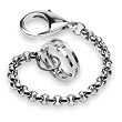 316L Stainless Steel Loop Chain Bracelet with Ring Clip - Length 5.55" (141mm) - Width 6mm