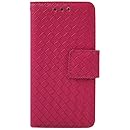 Reiko 3 in 1 Braided Pattern Wallet Case with 3 Cardholders for iPhone 6 4.7inch, iPhone 6S 4.7inch - Retail Packaging - Hot Pink