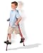Geospace Walkaroo Stilts by Air Kicks, with 2-piece Extension Set, Red