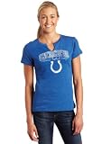 NFL Women's Indianapolis Colts Champion Swagger II Short Sleeve Split Crew Neck Heather Tee (Royal Blue Heather, Medium)