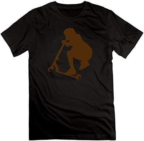 Stunt Scooter Rider In Action Printed Men Custom T-shirt - Large - Electric Black