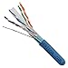 Vertical Cable Cat6, 550 MHz, Shielded, 23AWG, Solid Bare Copper, 1000ft, Bulk Ethernet Cable, Blue