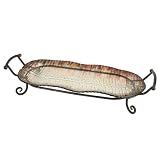 Kitchen & Housewares : Banana Leaf Glass on Metal Tray