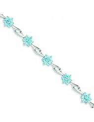 Genuine .925 Sterling Silver Blue Topaz Bracelet 5.5 Grams . 100% Satisfaction Guaranteed.