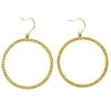 Sterling Silver Gold Overlay Yellow Cubic Zirconia Circle Earrings by Charles Winston