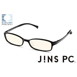 【JINS PC スクエア ハイコントラストレンズ】PC(ディスプレイ)専用メガネ (度なし)(BLACK)