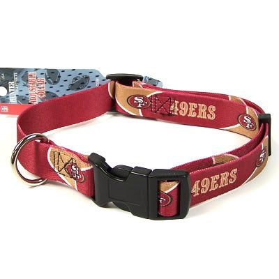 SAN FRANCISCO 49ERS ADJUSTABLE DOG PET COLLAR SZ L