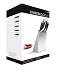Master Class Deluxe Five Piece Knife Set With Designer Stainless Steel Block