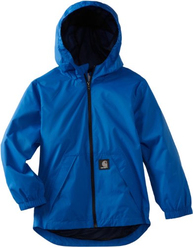 Lowest Price !! for Carhartt Boys 2-7 Packable Hooded Rain Jacket, Deep Cyan, XX-Small-4/5