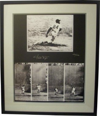 Willie Mays Autographed/Hand Signed San Francisco Giants ''The Catch'' 16x20 Photo Custom Framed LTD
